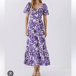 Free the Roses purple floral maxi dress